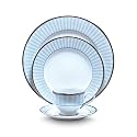 Noritake Japan - Porcelain Serving Bowl 1 pc - Luxury Dining and Kitchen Set - Hearth Collection Monarch Platinum Golden Spare Small Serving Bowl