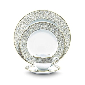 noritake japan - porcelain serving bowl 1 pc - luxury dining and kitchen set - hearth collection ville de lumiere golden spare small serving bowl