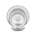 Noritake Japan - Porcelain Serving Bowl 1 pc - Luxury Dining and Kitchen Set - Hearth Collection Ville Winter Sonata Golden Spare Small Serving Bowl