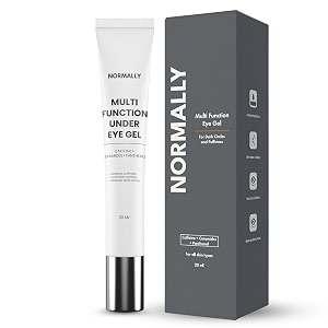 normally under eye gel for dark circles puffiness wrinkles and fine lines  with caffeine ceramides vitamin ce brightening under eye cream  boosts hydration around eye  all skin types  women and men  20ml
