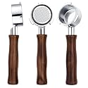 Normcore 51mm 3-Ear Bottomless Portafilter for De'Longhi Dedica EC680/EC685/EC885, Naked Espresso Portafilter with 18g Basket &amp; Walnut Handle, Not for 2-Ear Models