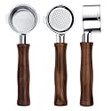 Normcore 51mm Naked Bottomless Portafilter 2 Ears Fits Delonghi ECP3420/EC155/BCO430/EC260 with 18g Basket Included, Genuine American Walnut Handle