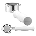 Normcore 54mm Bottomless Portafilter Fits Breville Sage Barista Express Machines, Barista-Grade Naked Espresso Tool, Included 18g Filter Basket, Anodized Aluminum Handle, White