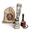 Norse Tradesman Fenrir Viking Drinking Horn, 12 in, Black Holster