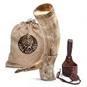 Norse Tradesman Fenrir Viking Drinking Horn Set, 20 in, Wolf Tip