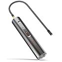 NORSHIRE Tire Inflator Air Compressor Portable Air Pump for Car Tires Auto Tire Pump with Digital Pressure Gauge,90% Metal,175PSI,50L/MIN,0.01 Accuracy,OLED Touch Screen,with Battery