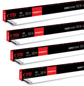 nortek 100 watt led batten tubelight  cool white 6500k  shop hall warehouse 4pc 100 w 121 cm tube light
