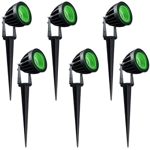 nortek hydra 5w amber led garden lights  adjustable spike lights for garden decor  rustproof aluminum die-cast body  ip65 rated led garden lights for pathways terraces and walls pack of 1