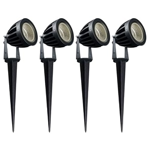 nortek hydra 5w natural white led garden lights  adjustable spike lights for garden decor  rustproof aluminum die-cast body  ip65 rated led garden lights for pathways terraces and walls pack of 1