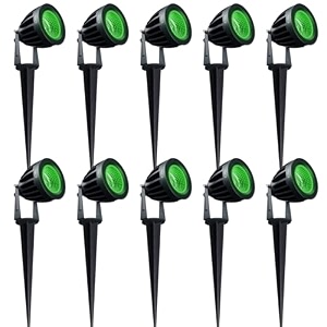 nortek hydra 5w amber led garden lights  adjustable spike lights for garden decor  rustproof aluminum die-cast body  ip65 rated led garden lights for pathways terraces and walls pack of 1
