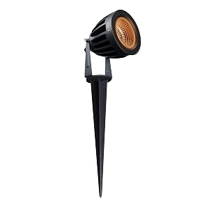nortek hydra 5w amber led garden lights  adjustable spike lights for garden decor  rustproof aluminum die-cast body  ip65 rated led garden lights for pathways terraces and walls pack of 1