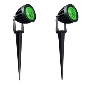 nortek hydra 5w amber led garden lights  adjustable spike lights for garden decor  rustproof aluminum die-cast body  ip65 rated led garden lights for pathways terraces and walls pack of 1