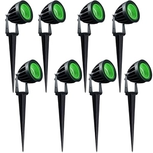 nortek hydra 5w amber led garden lights  adjustable spike lights for garden decor  rustproof aluminum die-cast body  ip65 rated led garden lights for pathways terraces and walls pack of 1