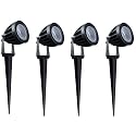 Nortek Hydra 5W Cool White LED Garden Lights | Adjustable Spike Lights for Garden Decor | Rustproof Aluminum Die-Cast Body | IP65 Rated LED Garden Lights for Pathways, Terraces, and Walls Pack of 4