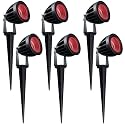 Nortek Hydra 5W Red LED Garden Lights | Adjustable Spike Lights for Garden Decor | Rustproof Aluminum Die-Cast Body | IP65 Rated LED Garden Lights for Pathways, Terraces, and Walls Pack of 6
