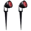 Nortek Hydra 5W Red LED Garden Lights | Adjustable Spike Lights for Garden Decor | Rustproof Aluminum Die-Cast Body | IP65 Rated LED Garden Lights for Pathways, Terraces, and Walls Pack of 2