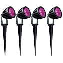 Nortek Hydra 5W Pink LED Garden Lights | Adjustable Spike Lights for Garden Decor | Rustproof Aluminum Die-Cast Body | IP65 Rated LED Garden Lights for Pathways, Terraces, and Walls Pack of 4