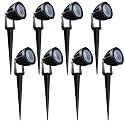 Nortek Hydra 5W Cool White LED Garden Lights | Adjustable Spike Lights for Garden Decor | Rustproof Aluminum Die-Cast Body | IP65 Rated LED Garden Lights for Pathways, Terraces, and Walls Pack of 8