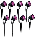 Nortek Hydra 5W Pink LED Garden Lights | Adjustable Spike Lights for Garden Decor | Rustproof Aluminum Die-Cast Body | IP65 Rated LED Garden Lights for Pathways, Terraces, and Walls Pack of 8