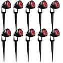 Nortek Hydra 5W Red LED Garden Lights | Adjustable Spike Lights for Garden Decor | Rustproof Aluminum Die-Cast Body | IP65 Rated LED Garden Lights for Pathways, Terraces, and Walls Pack of 10