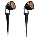 Nortek Hydra 5W Amber LED Garden Lights | Adjustable Spike Lights for Garden Decor | Rustproof Aluminum Die-Cast Body | IP65 Rated LED Garden Lights for Pathways, Terraces, and Walls Pack of 2