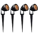 Nortek Hydra 5W Amber LED Garden Lights | Adjustable Spike Lights for Garden Decor | Rustproof Aluminum Die-Cast Body | IP65 Rated LED Garden Lights for Pathways, Terraces, and Walls Pack of 4