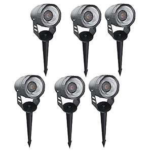 nortek spica 5 watt adjustable waterproof outdoor garden led spot light and spike light aluminum body rustproof plant light rgb red green blue pack of 6