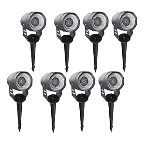 nortek spica 5 watt adjustable waterproof outdoor garden led spot light and spike light aluminum body rustproof plant light rgb red green blue pack of 8