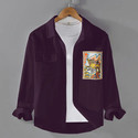 Nortex Men Printed Solid Casual Purple Shirt