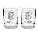 North Carolina State Wolfpack 2-Sided Satin Finish Rock Glass Set of 2 14oz