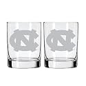 North Carolina Tar Heels Satin Finish Rock Glass Set of 2 14oz