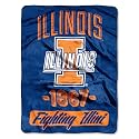 Northwest The Company NCAA Illinois Illini Micro Raschel Throw Blanket, 46" x 60", Varsity