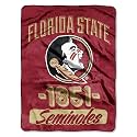 Northwest NCAA Florida State Seminoles Unisex-Adult Micro Raschel Throw Blanket, 46" x 60", Varsity