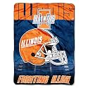 Northwest NCAA Illinois Illini Unisex-Adult Micro Raschel Throw Blanket, 60" x 80", Overtime
