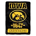 Northwest NCAA Iowa Hawkeyes Unisex-Adult Micro Raschel Throw Blanket, 46" x 60", Varsity