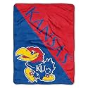 Northwest NCAA Kansas Jayhawks Unisex-Adult Micro Raschel Throw Blanket, 46" x 60", Halftone
