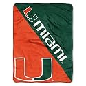 Northwest NCAA Miami Hurricanes Unisex-Adult Micro Raschel Throw Blanket, 46" x 60", Halftone