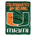 Northwest NCAA Miami Hurricanes Unisex-Adult Micro Raschel Throw Blanket, 46" x 60", Grunge