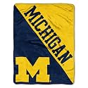 Northwest NCAA Michigan Wolverines Micro Raschel Throw Blanket, 46 x 60 Inches, Halftone Design, Soft and Cozy Fan Blanket