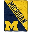 NORTHWEST NCAA Michigan Wolverines Micro Raschel Throw Blanket, 46" x 60", Halftone Design, Soft and Cozy Fan Blanket (Pack of 6)