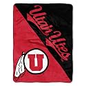 Northwest NCAA Utah Utes Unisex-Adult Micro Raschel Throw Blanket, 46" x 60", Halftone Legacy