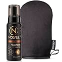 Norvell Sunless Dark Self Tanner Mousse with Mitt, 8 Fl Oz + Streak Free Tanning Applicator Mitt - Instant Natural Looking Bronzing Glow