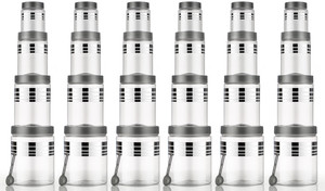 norvium plastic grocery container  - 1250 ml 650 ml 350 ml 250 ml pack of 24 silver