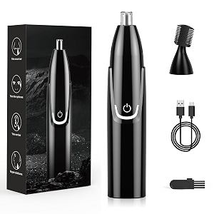 nose hair trimmer for men and women 2-in-1 professional painless usb rechargeable nasal and ear hair trimmer ipx7 waterproof wet and dry safe comfortable and easy to clean black