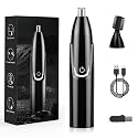 Nose Hair Trimmer For Men And Women, 2-In-1 Professional Painless Usb Rechargeable Nasal And Ear Hair Trimmer, Ipx7 Waterproof, Wet And Dry, Safe, Comfortable And Easy To Clean (Black)