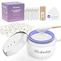 Nose Wax Kit Men, Portable Wax Warmer for Hair Removal with 100g Beads, 10 Applicators, 10 Nose Sticks, Mini Ear Eyebrow Waxing Kit for Women, At Home Hair Removal Machine for Face -White