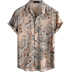 NoseQueen Floral Print Cotton Multi-Colored Short Sleeve