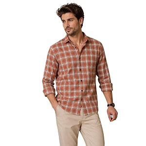 NoseQueen Mens Checked Cotton Shirt Full