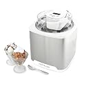 Nostalgia 2-Quart Electric Ice Cream Maker – Make Homemade Ice Cream, Gelato, Sorbet &amp; Frozen Yogurt – No Salt/Ice Needed, Digital Controls, Mix-In Chute &amp; Freezing Gel Canister – Stainless &amp; White