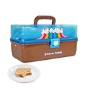 Nostalgia Jet-Puffed Lighted S’mores Caddy, Essential Marshmallow Roasting and S’mores Making Supplies for Camping, Vacation, and Backyard Bonfires, Carry Handle, Retractable Trays, and Carry Handle